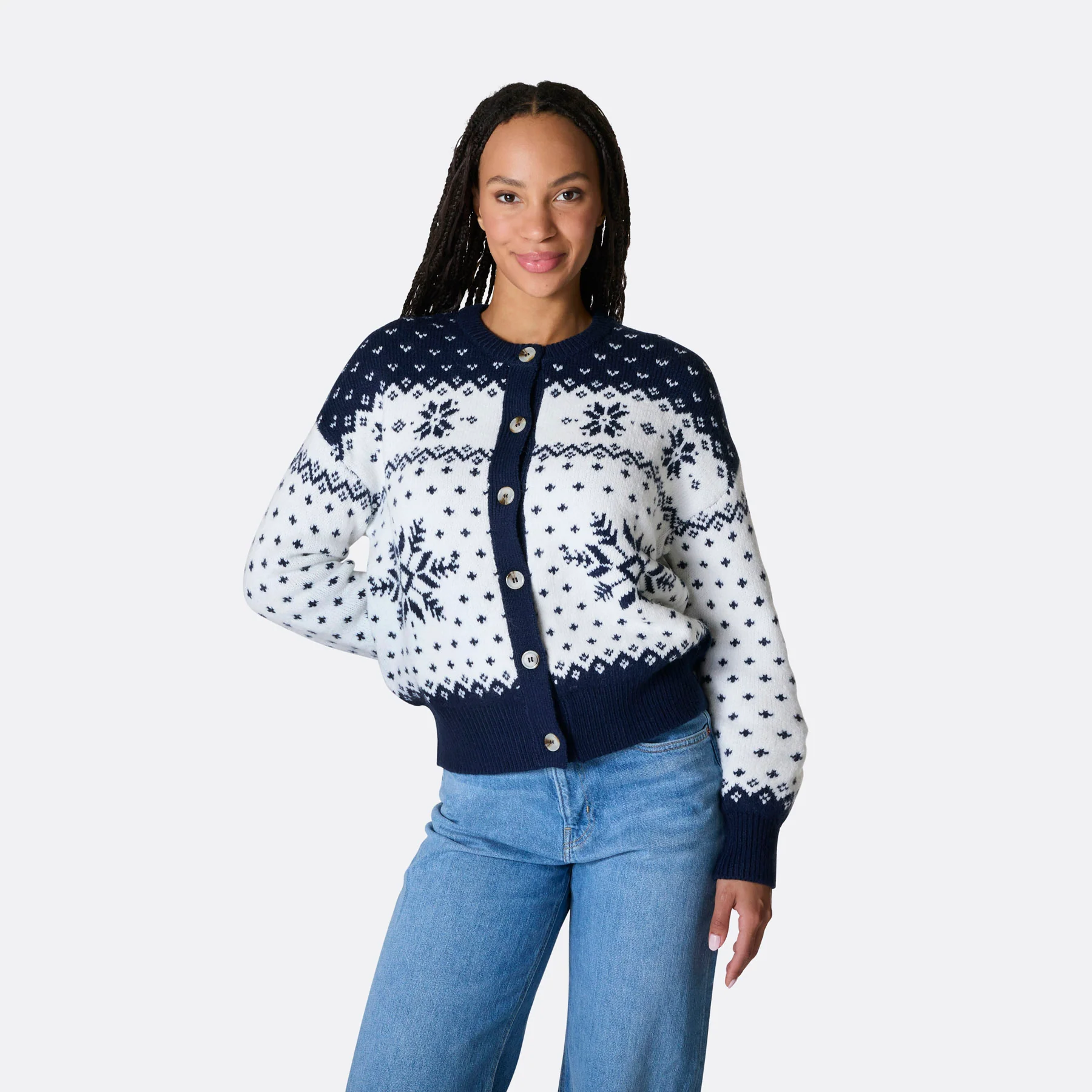 Blå Julecardigan Dame - Image 2