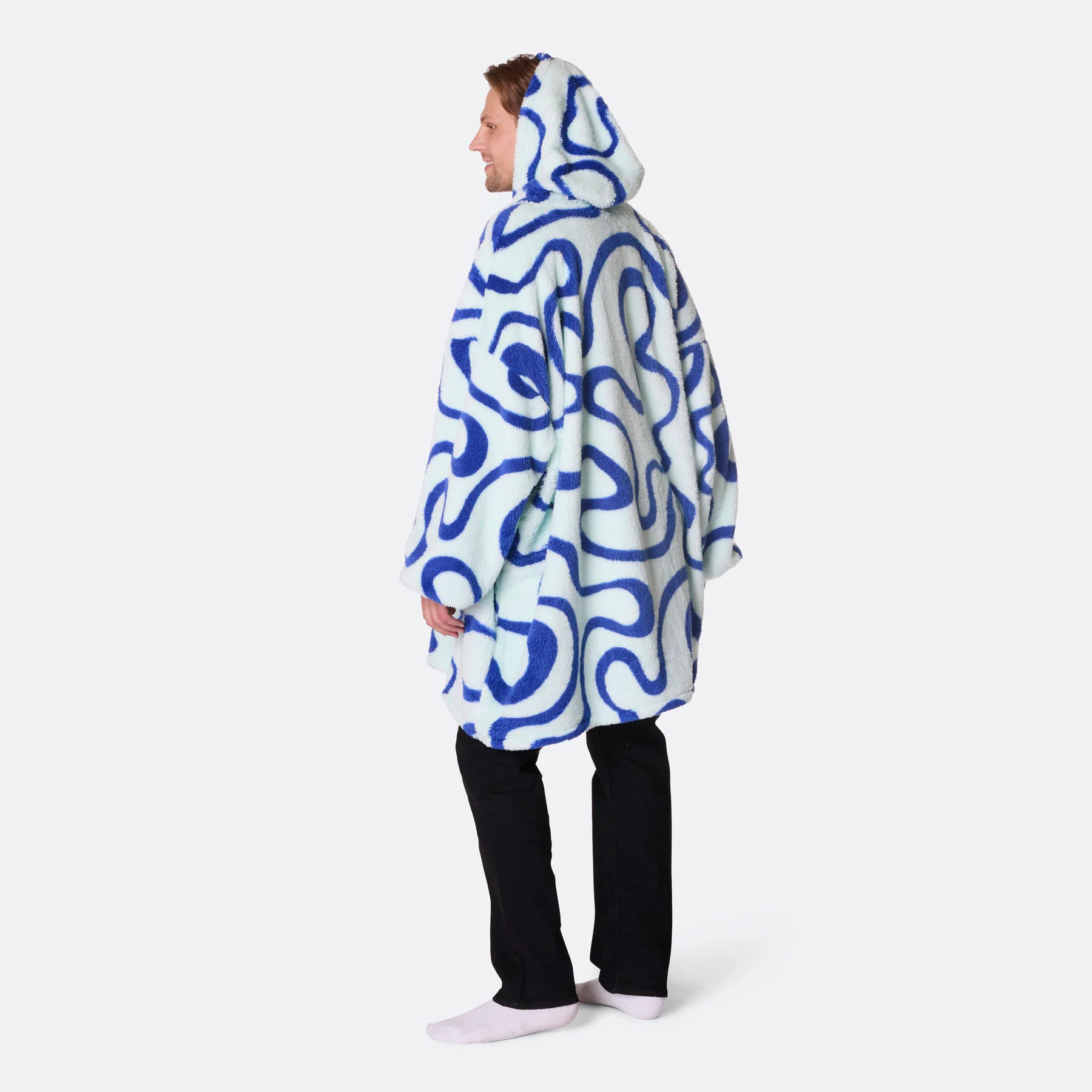 Blå Wavy Teddy HappyHoodie - Image 8