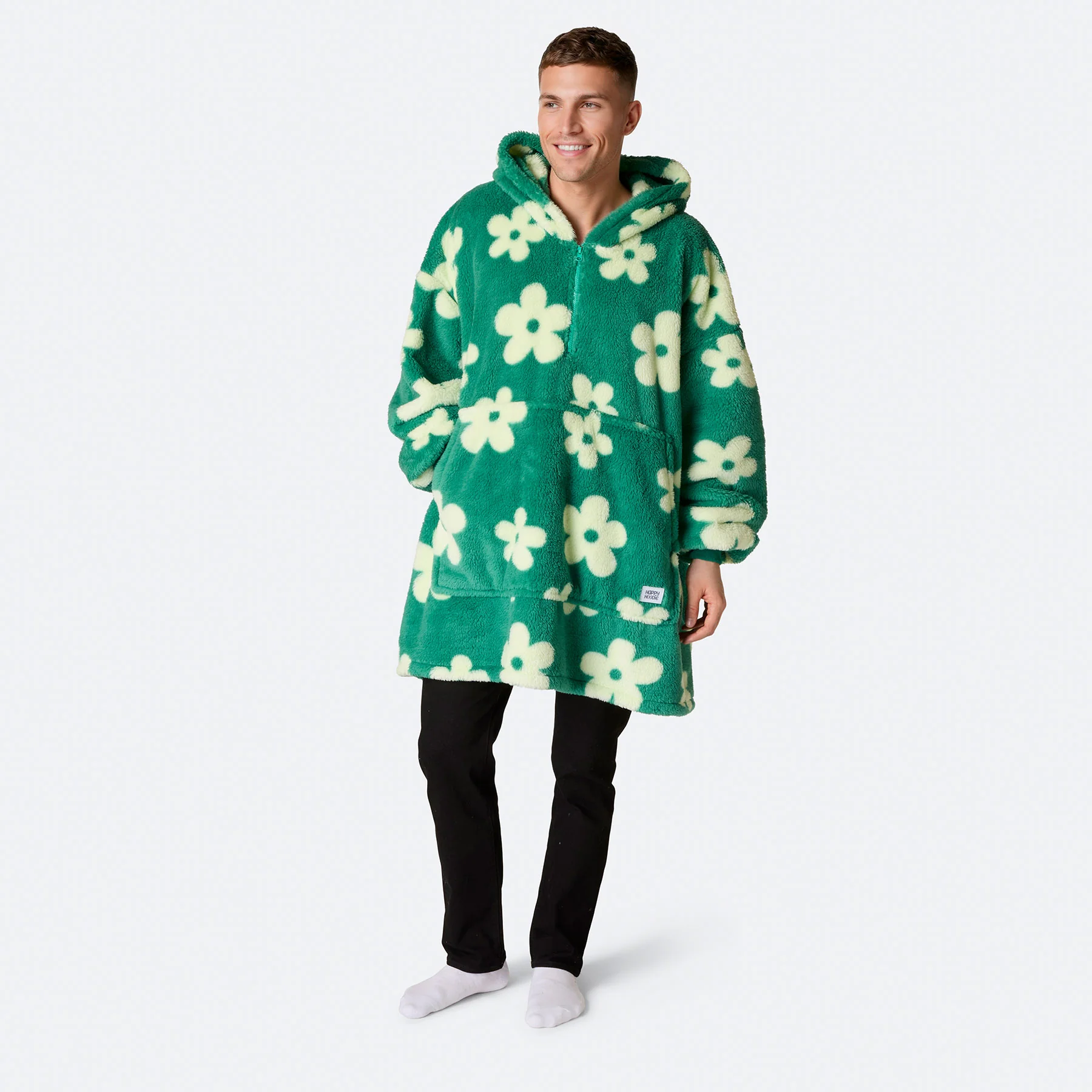 Blomster Grønn Teddy HappyHoodie - Image 7