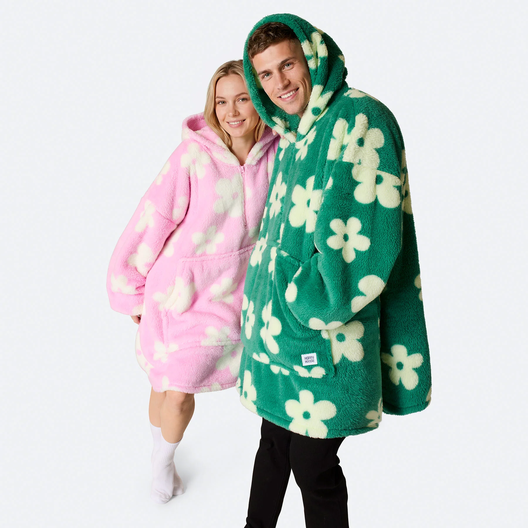 Blomster Rosa Teddy HappyHoodie - Image 3