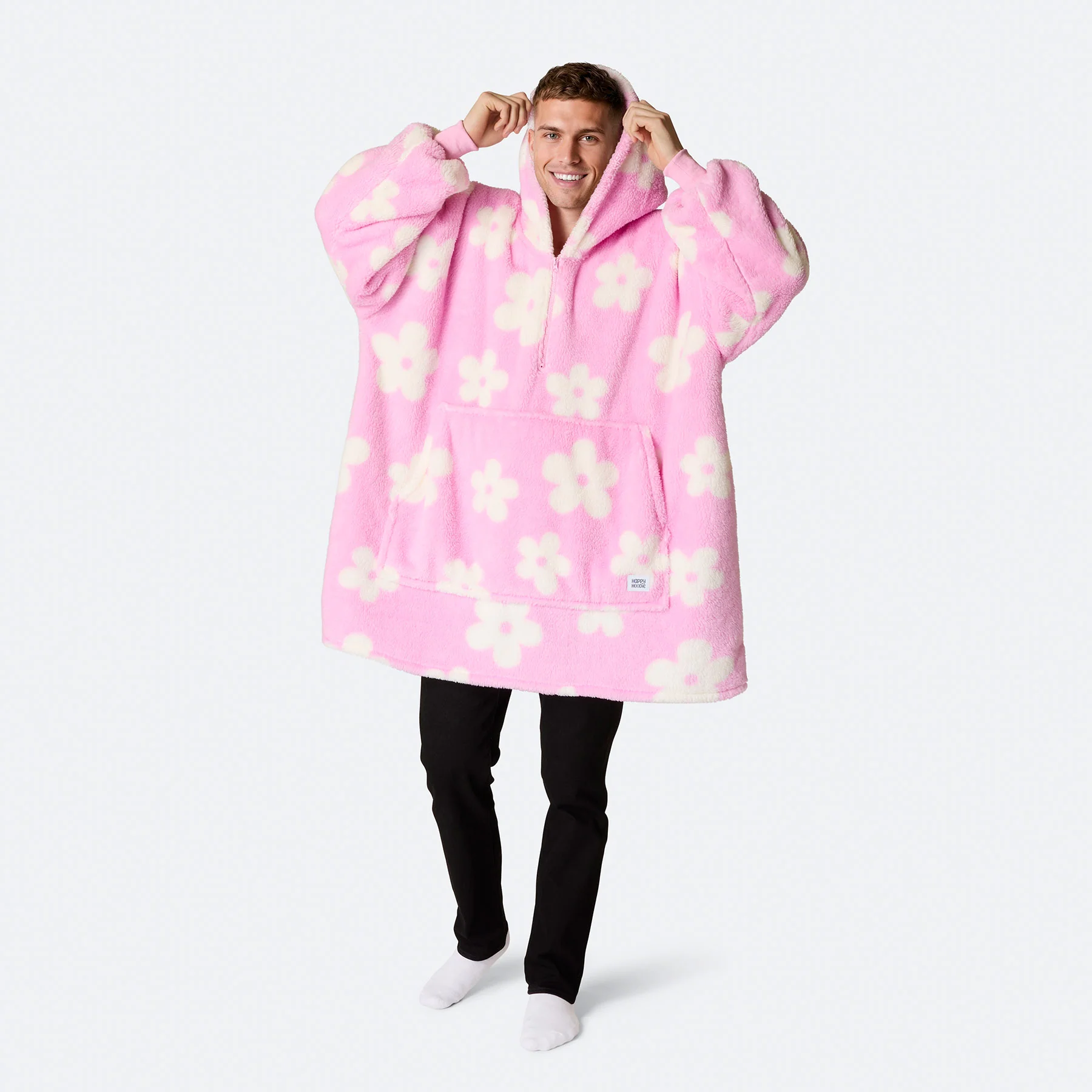 Blomster Rosa Teddy HappyHoodie - Image 4