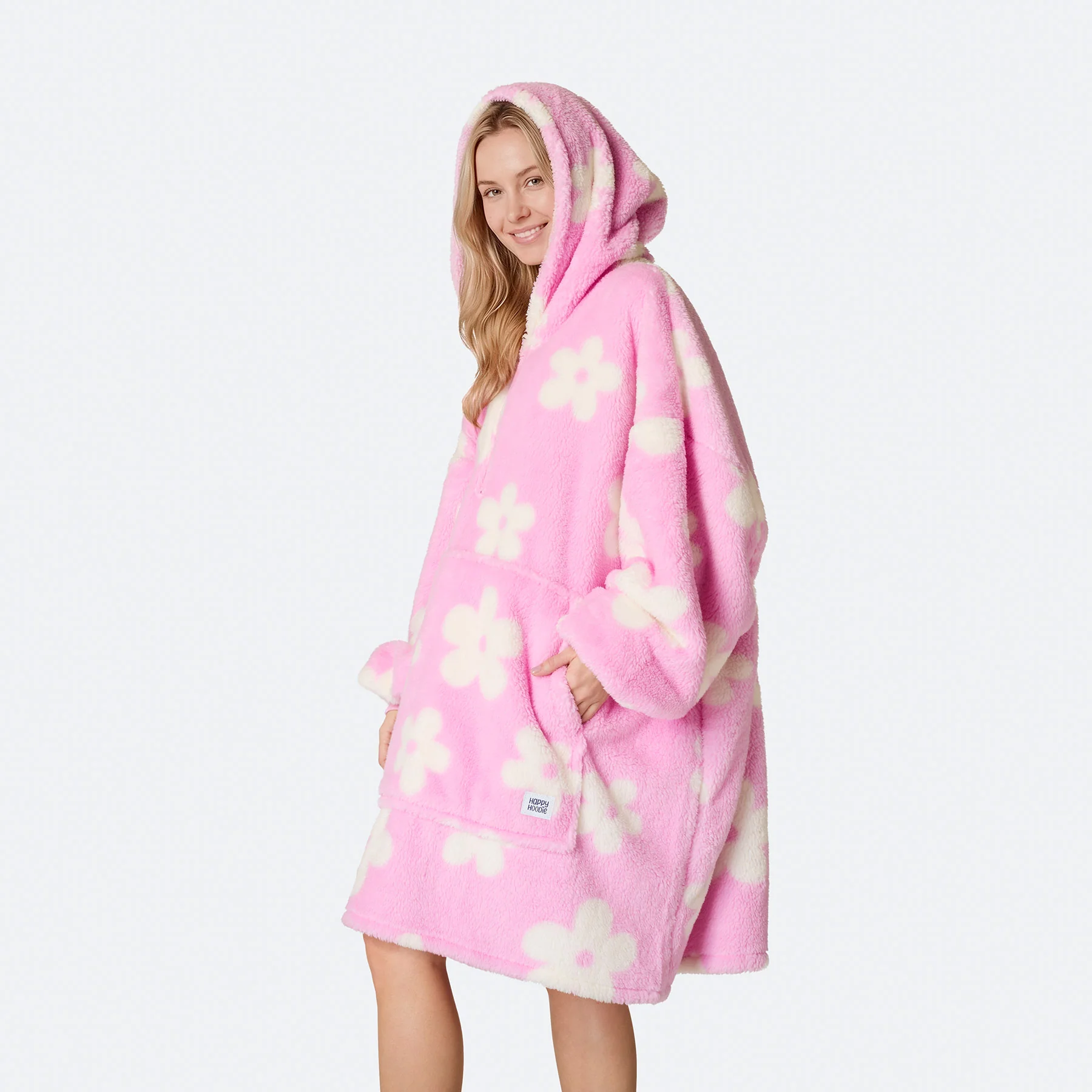 Blomster Rosa Teddy HappyHoodie - Image 5