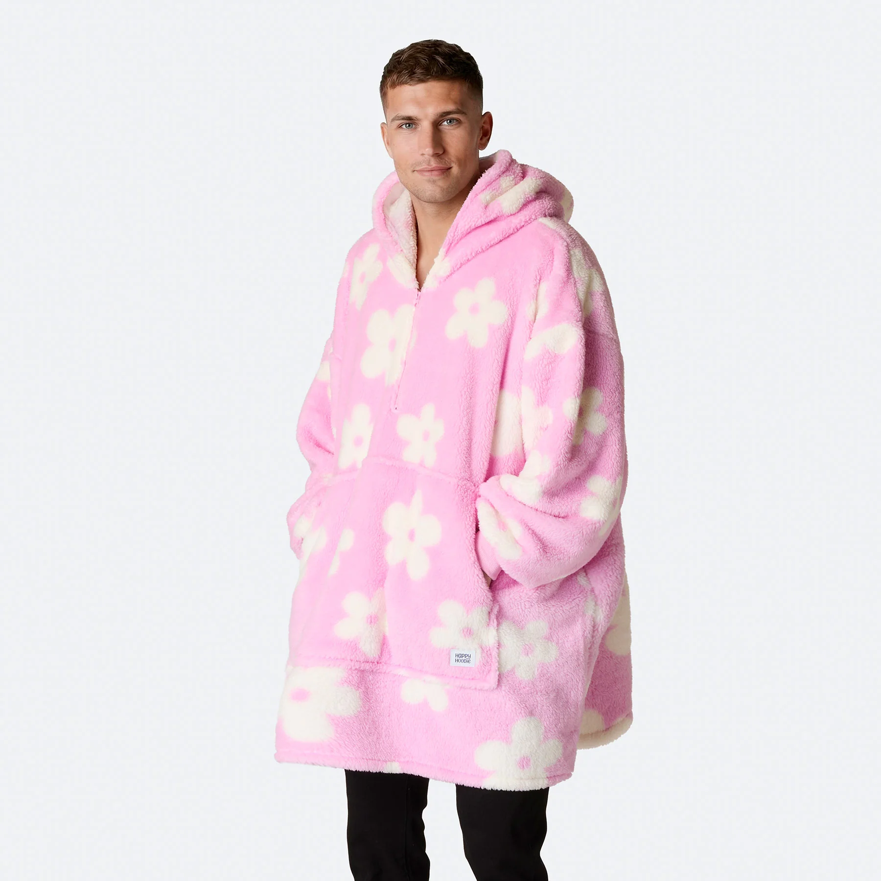 Blomster Rosa Teddy HappyHoodie - Image 6