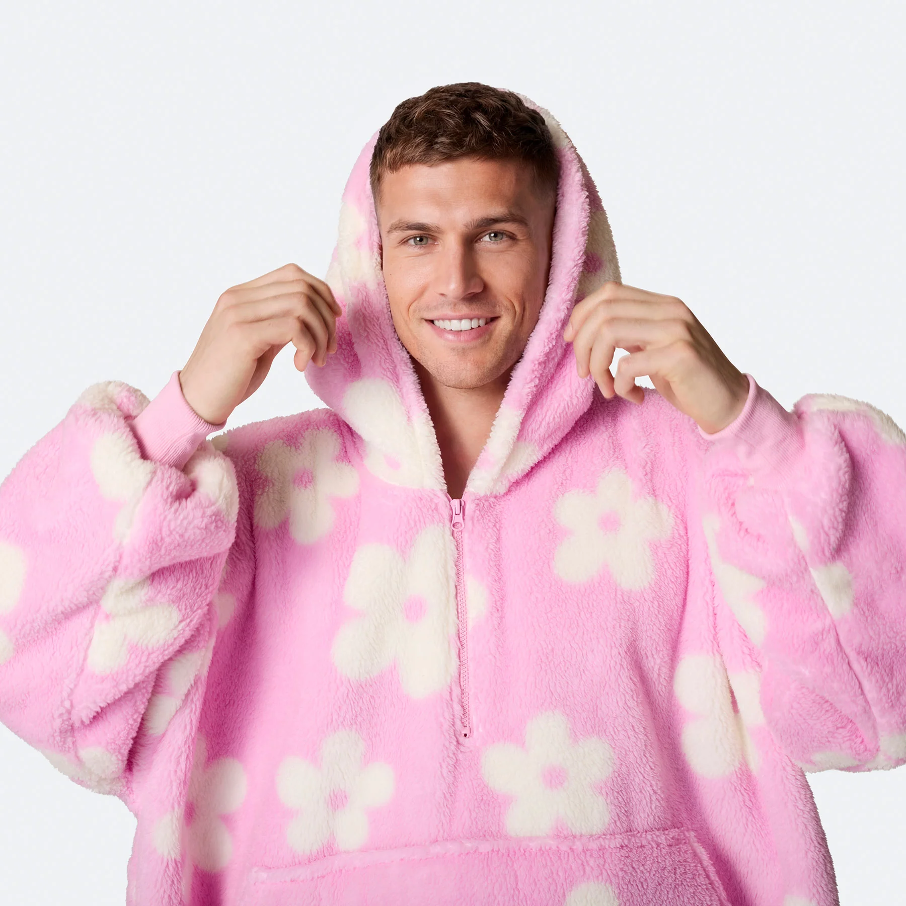 Blomster Rosa Teddy HappyHoodie - Image 8