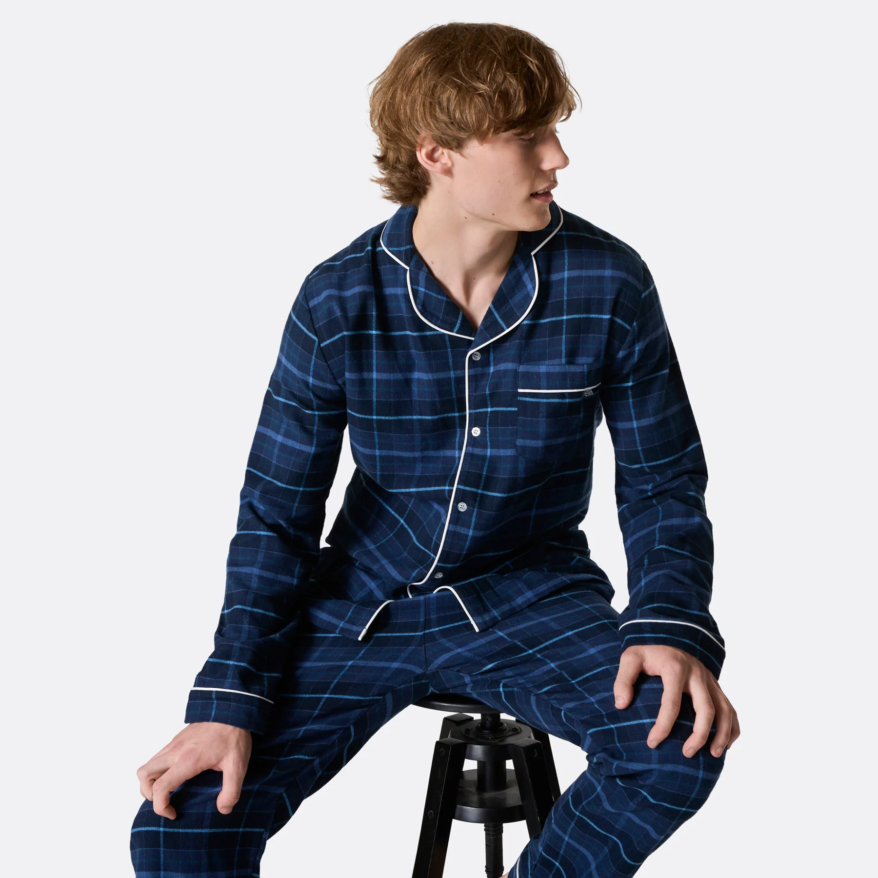 Flanell Blå Julepysj Herre - Image 3
