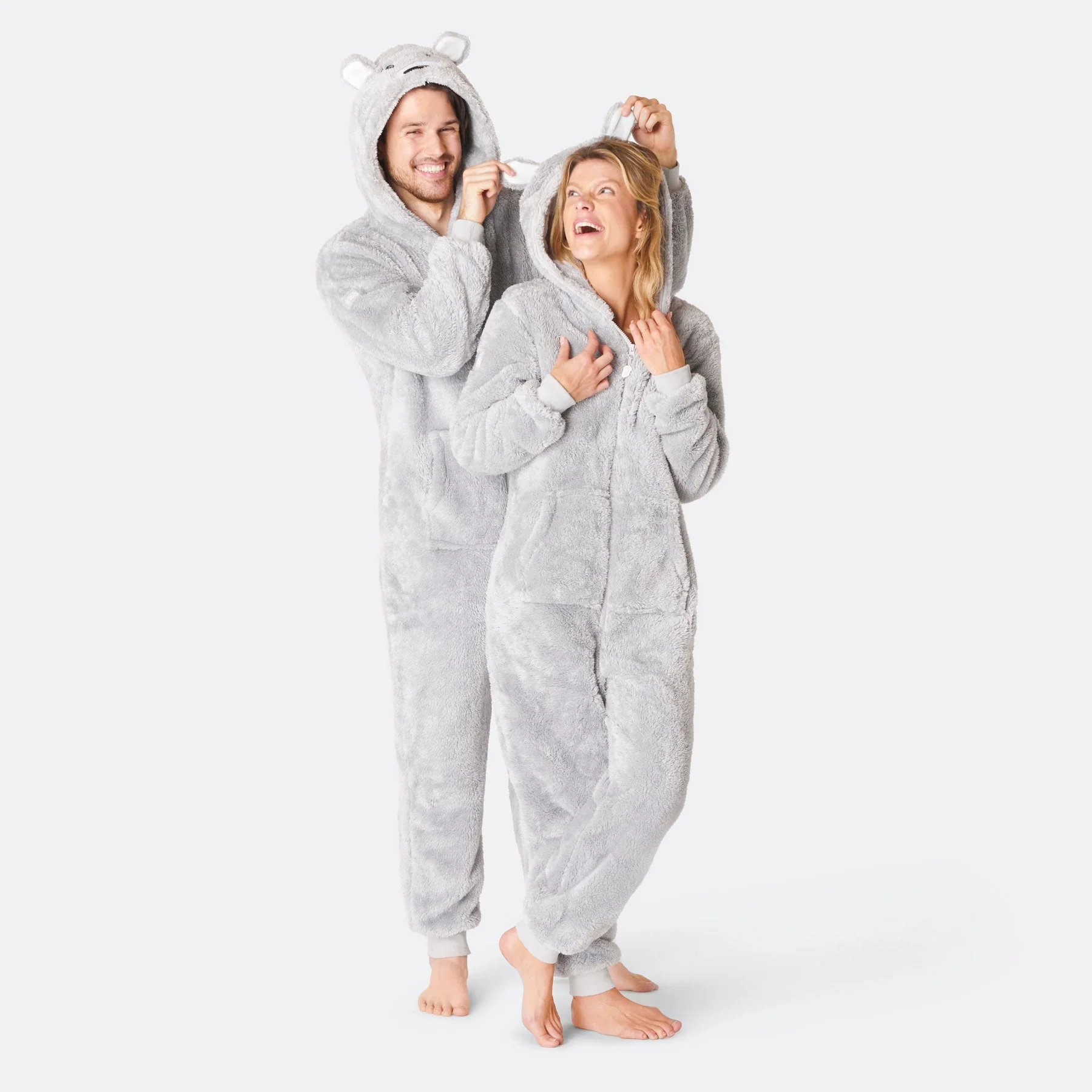 Grå Teddy Onesie Dame - Image 3