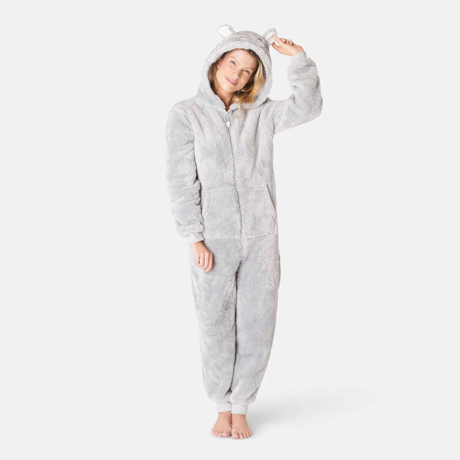 Grå Teddy Onesie Dame - Image 4