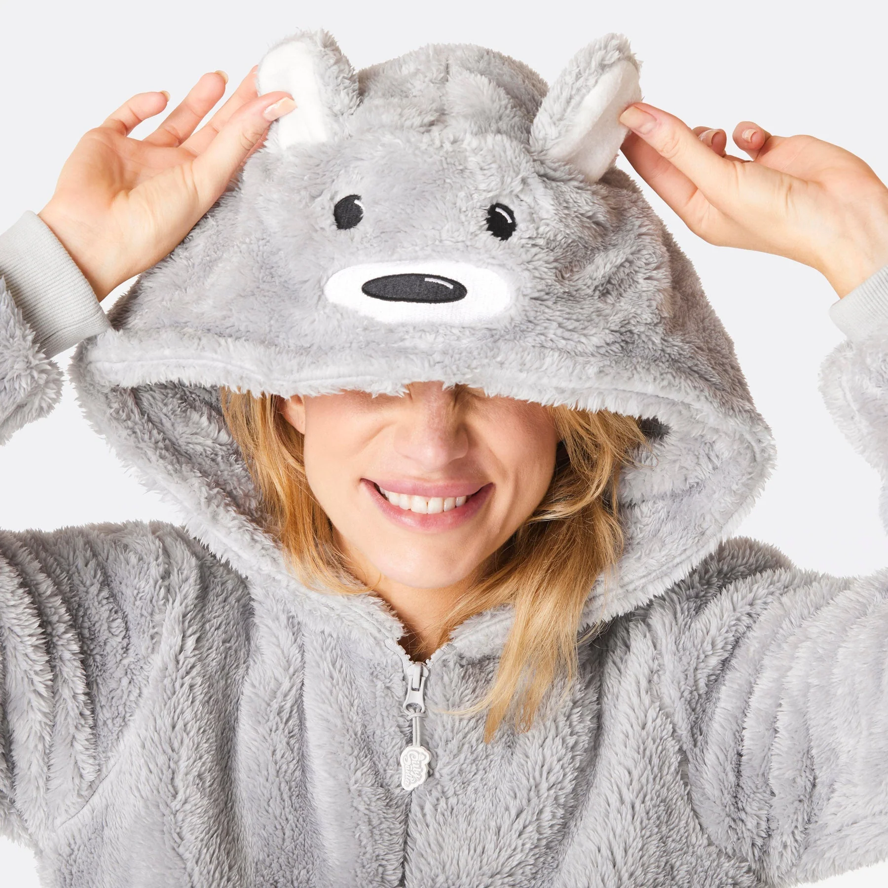 Grå Teddy Onesie Dame - Image 6