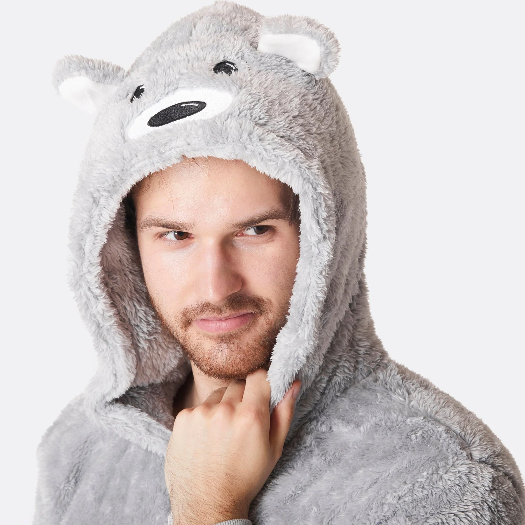 Grå Teddy Onesie Herre - Image 5