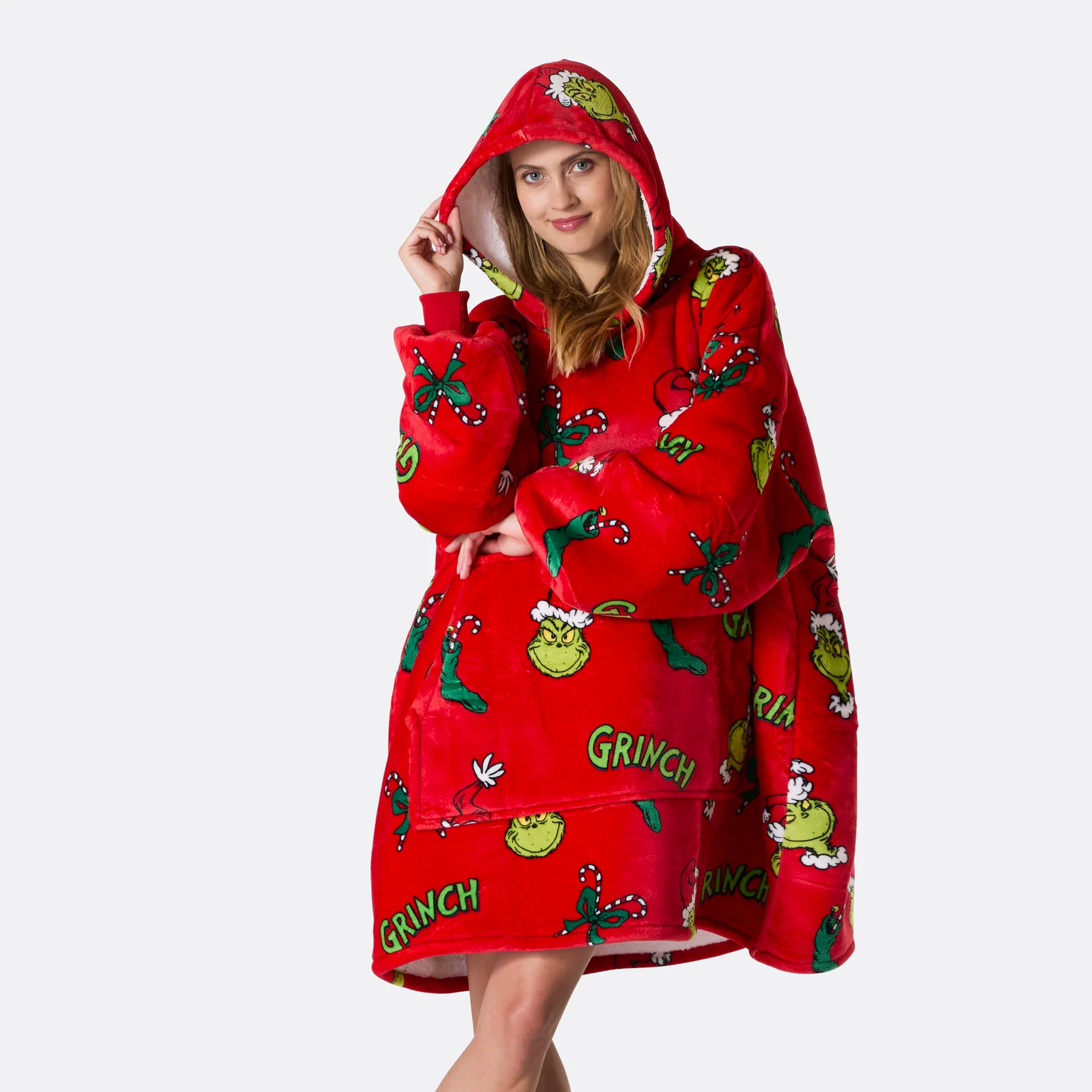 Grinchen Rød HappyHoodie - Image 3