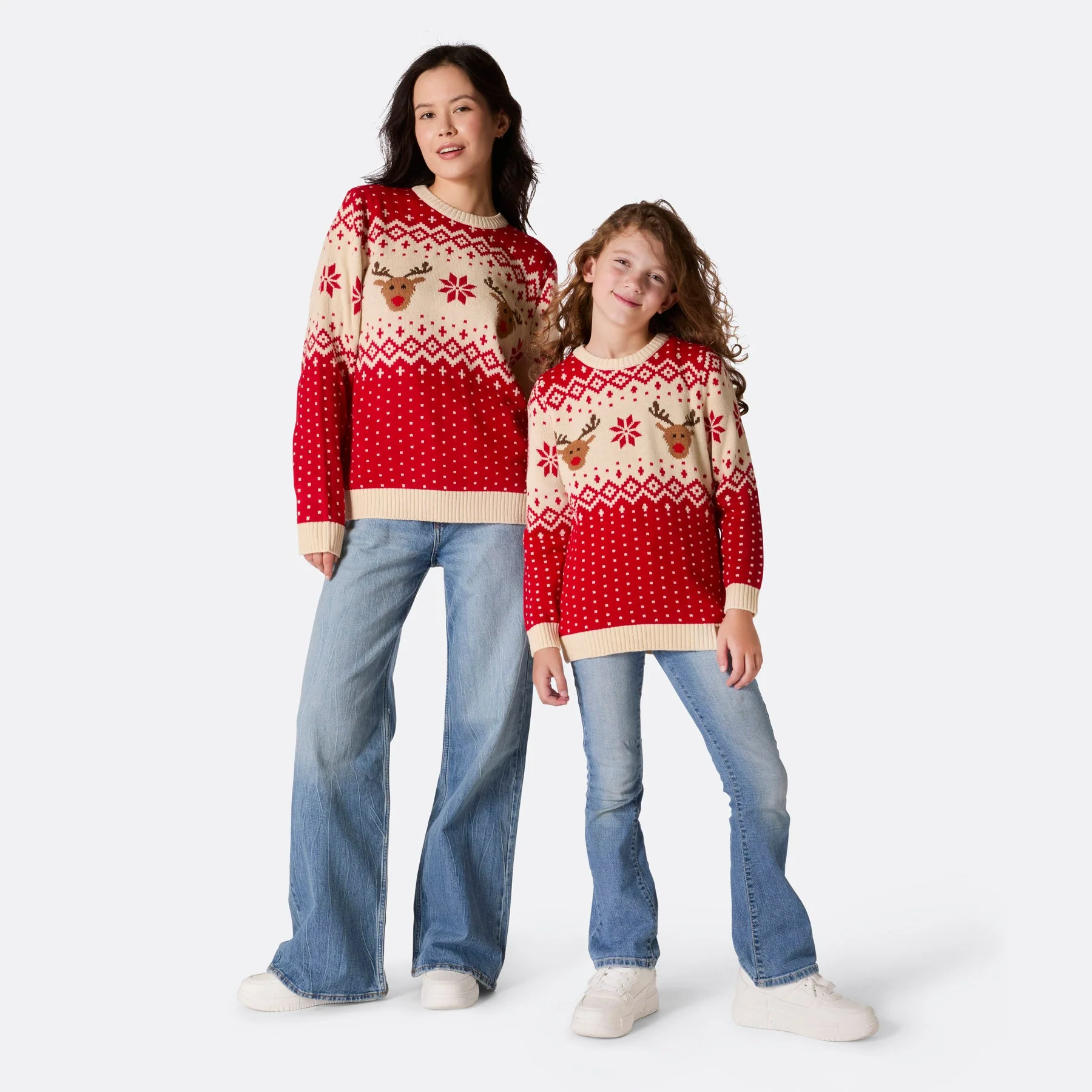 Julegenser til Hele Familien - Retro Reinsdyr Rød - Image 10