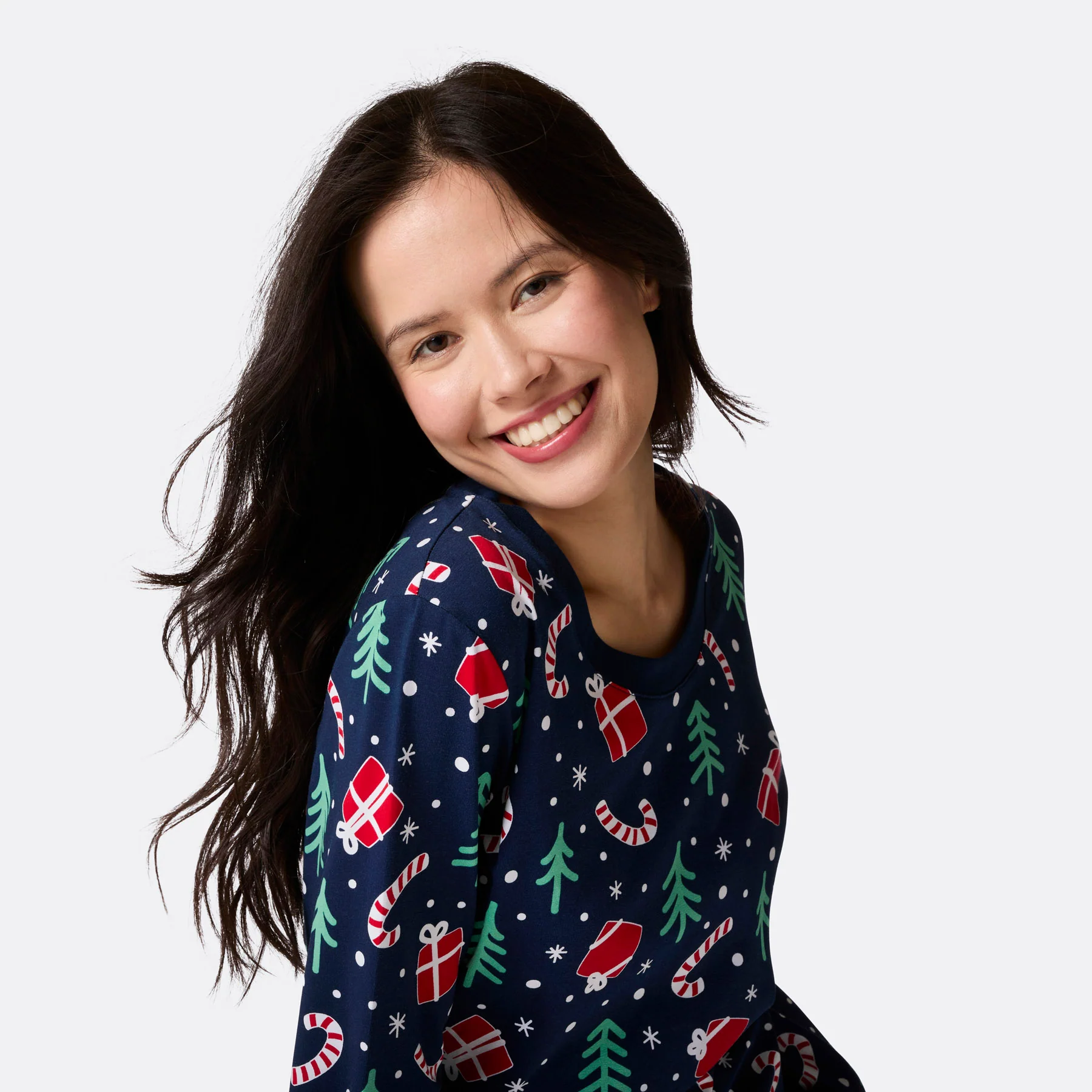 Julemønster Blå Julepysj Dame - Image 7
