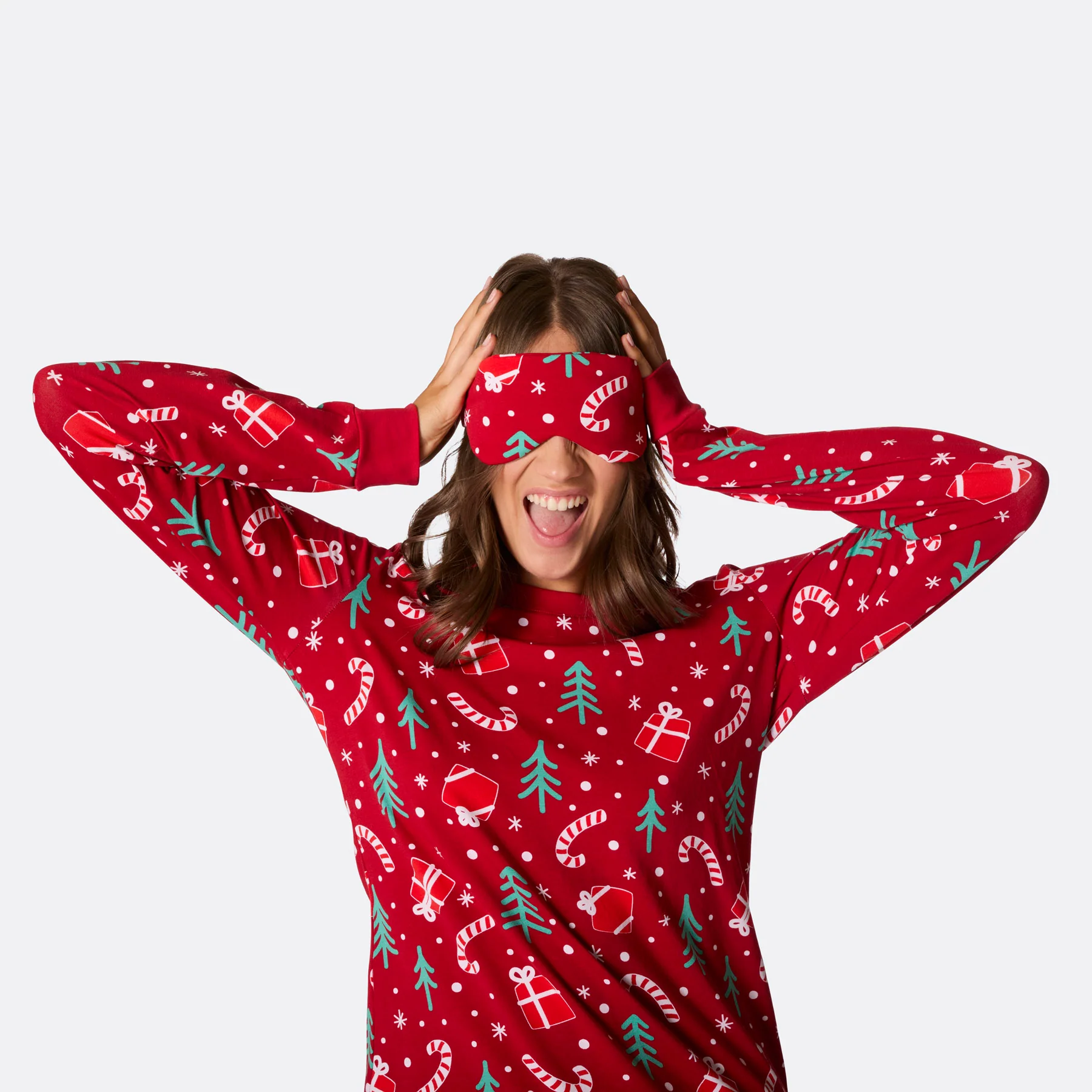 Julemønster Rød Sovemaske - Image 2
