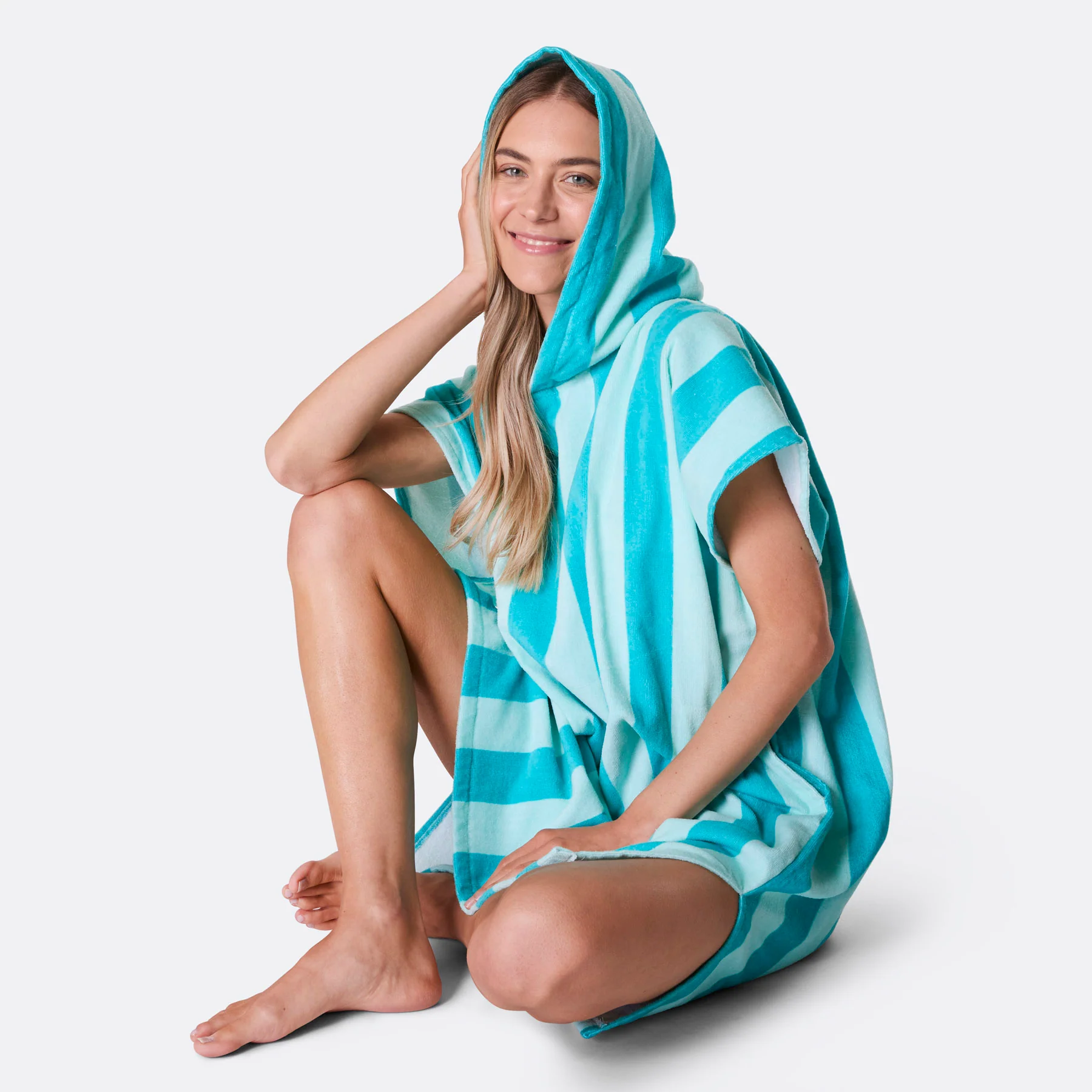 Korall Stripete Badeponcho - Image 3