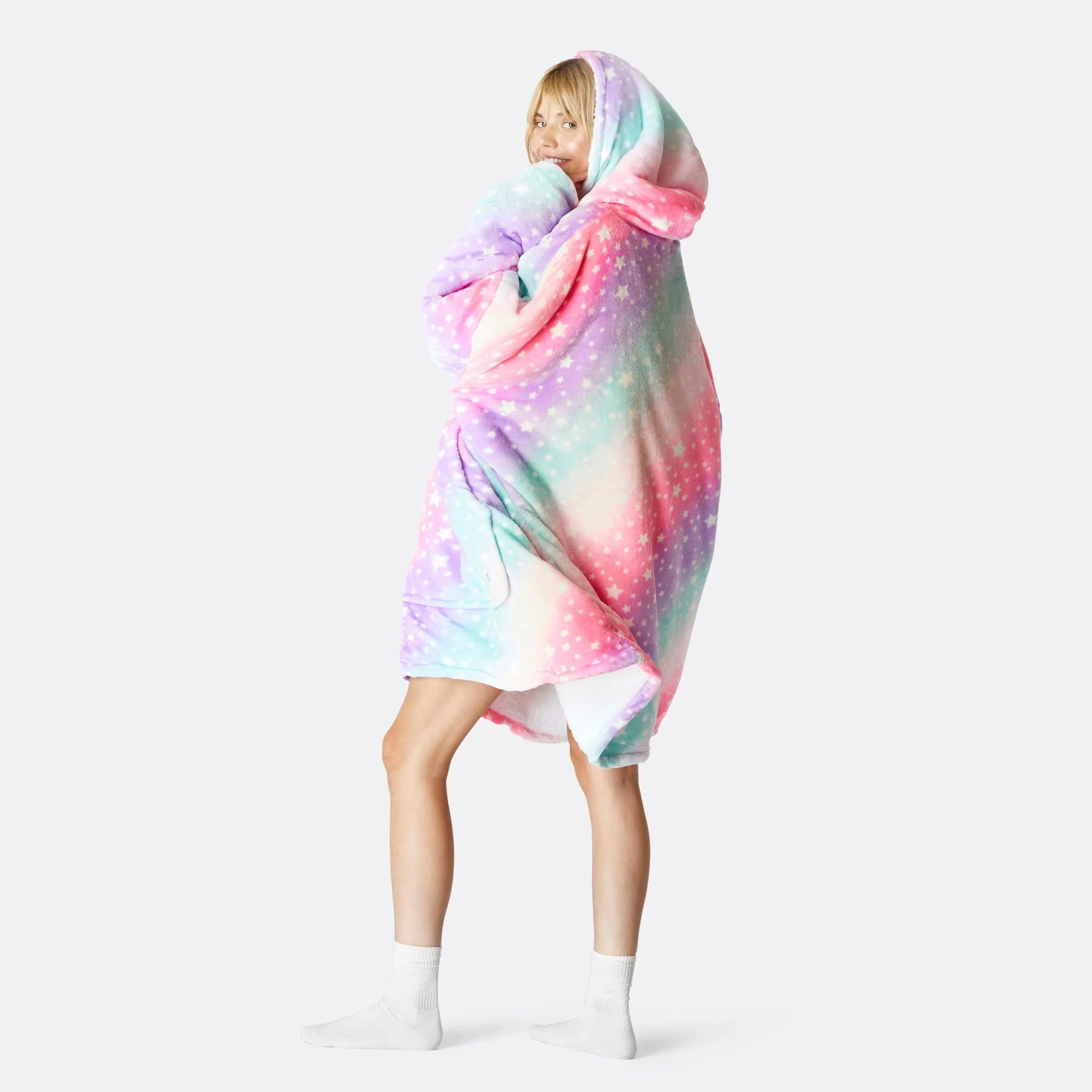 Regnbue Rosa HappyHoodie - Image 3