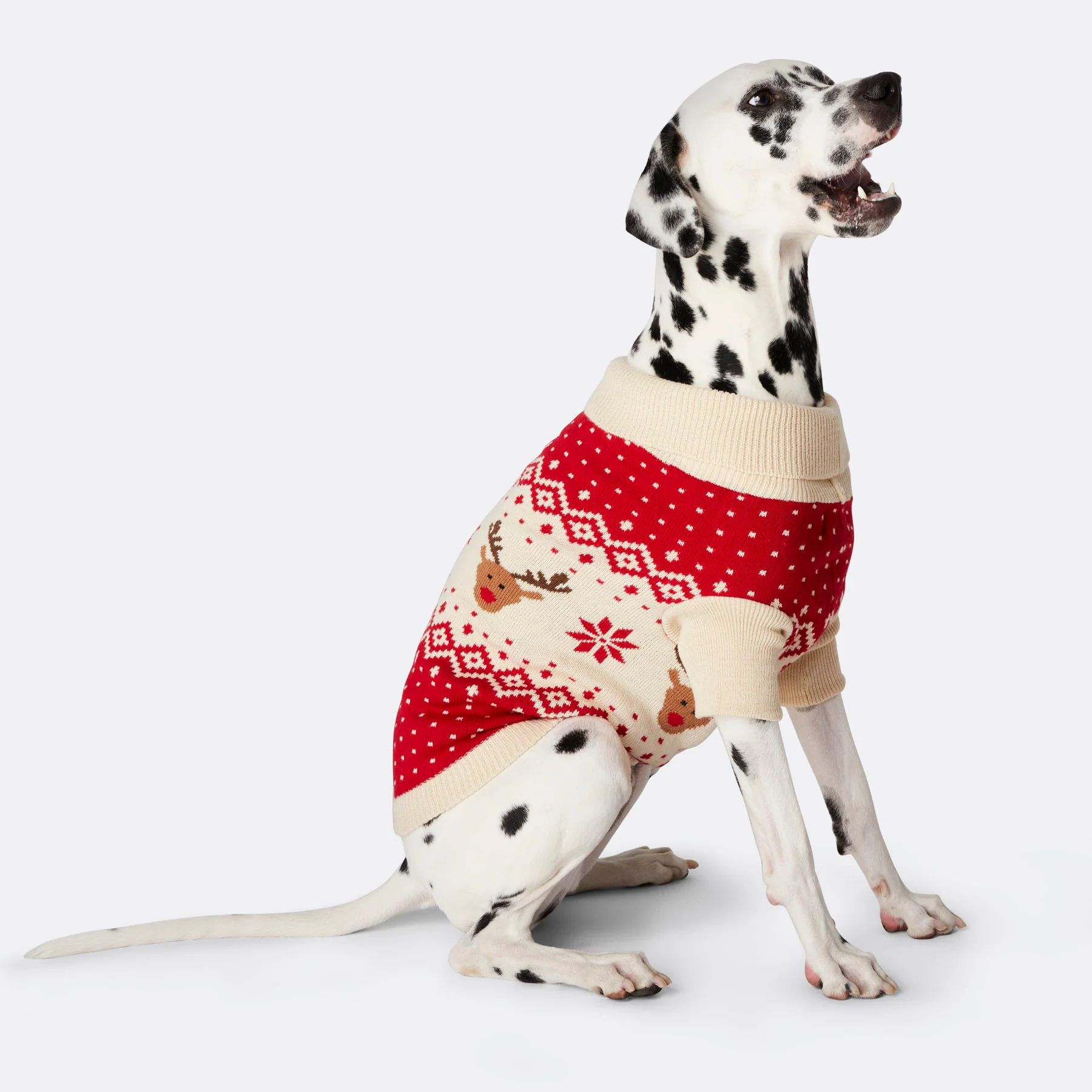 Retro Reinsdyr Rød Julegenser til Hund - Image 6