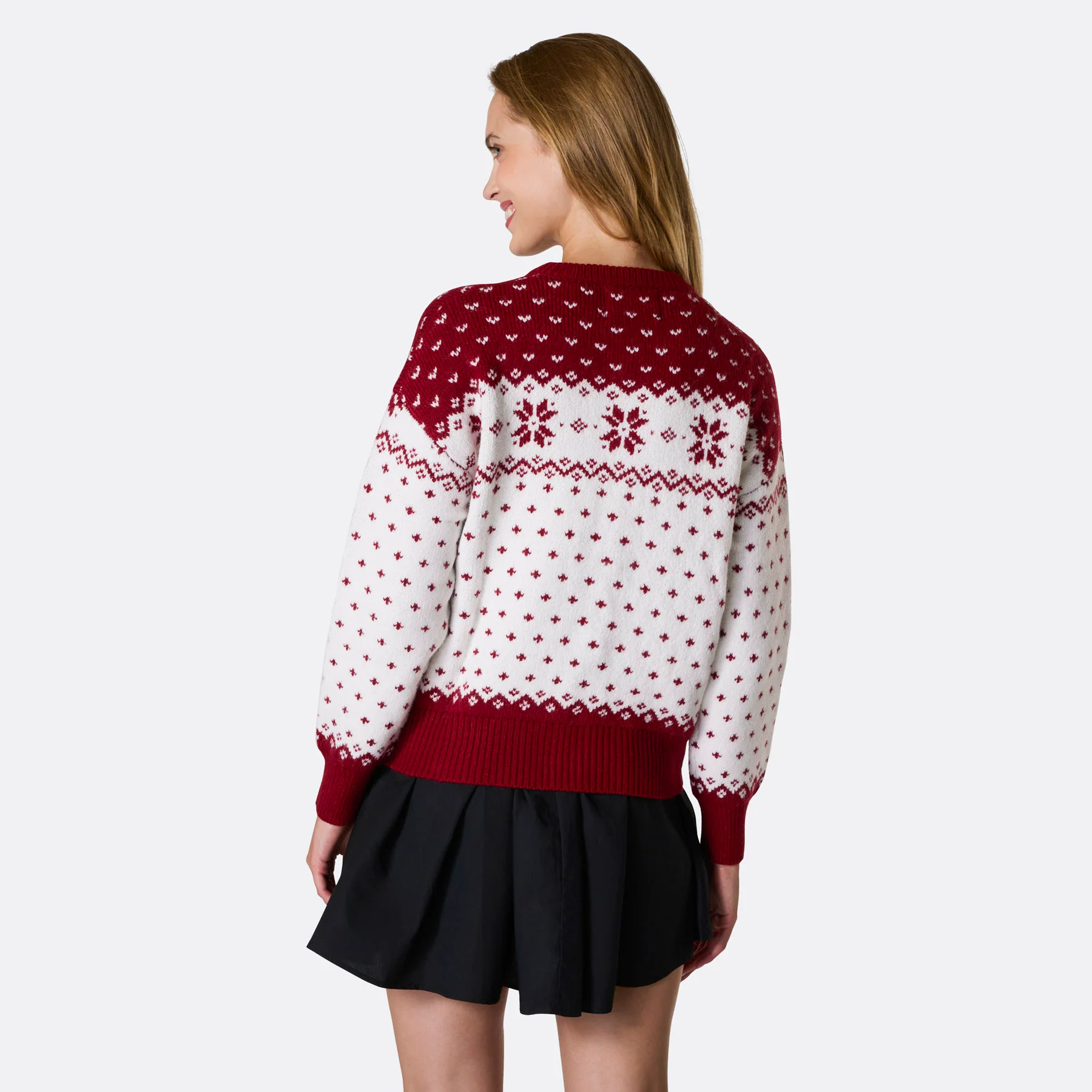 Rød Julecardigan Dame - Image 4