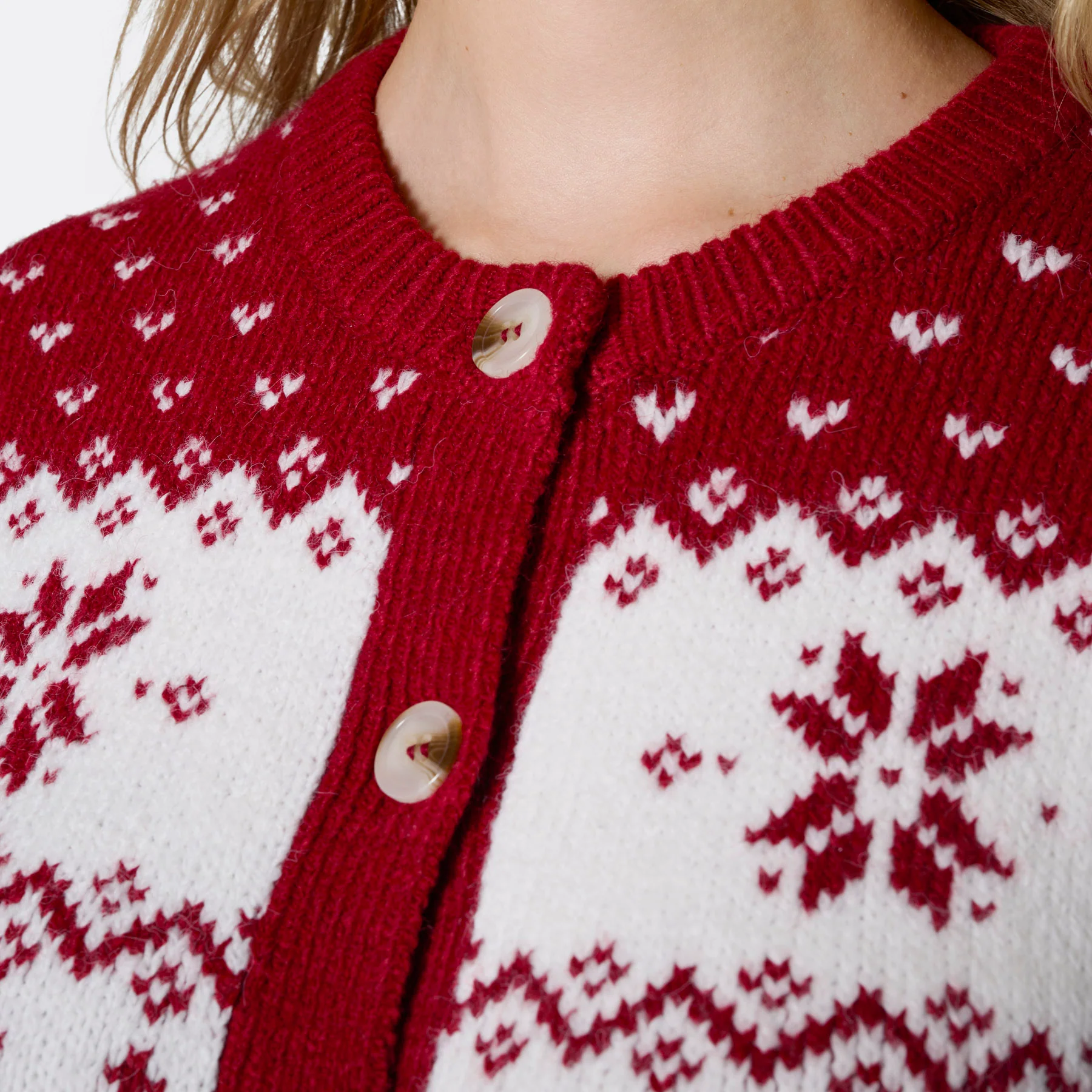 Rød Julecardigan Dame - Image 5
