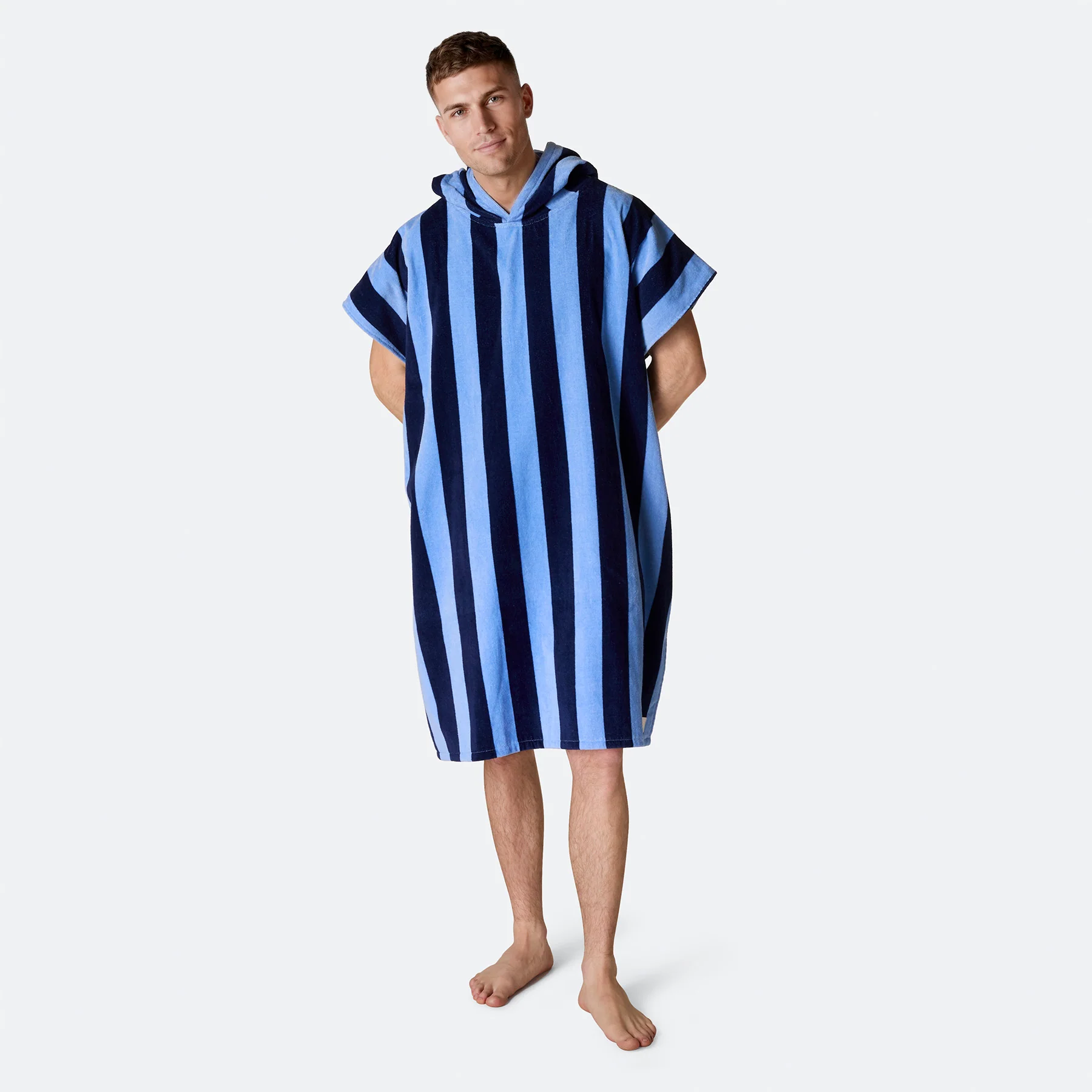 Stripete Blå Badeponcho - Image 4