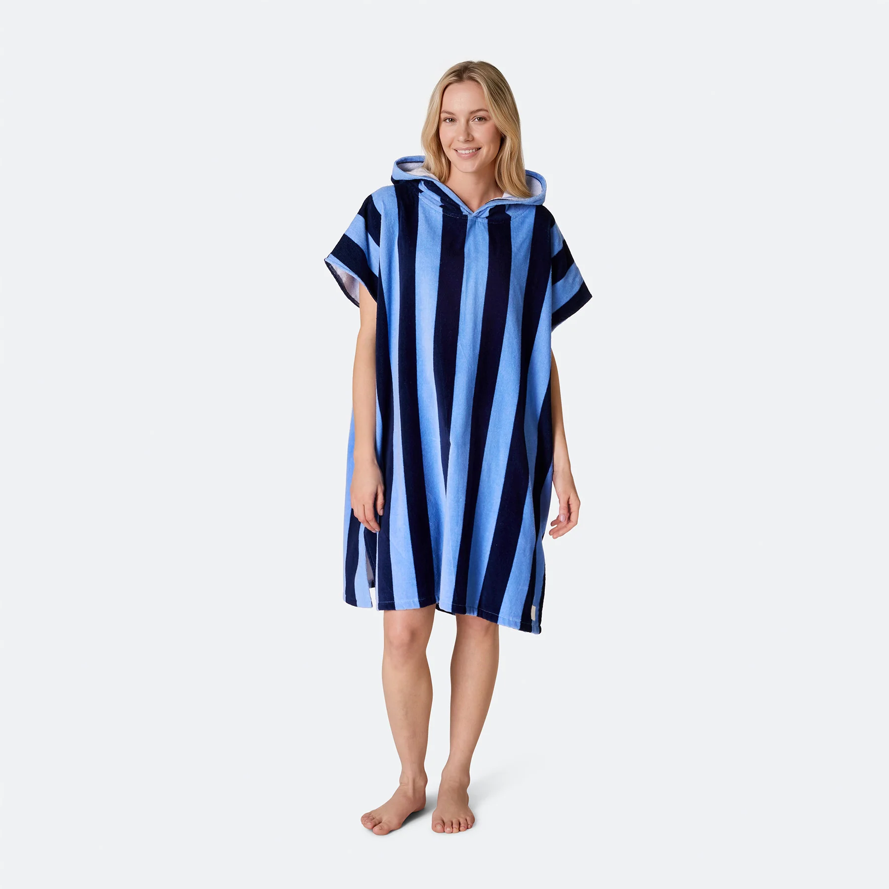 Stripete Blå Badeponcho - Image 5