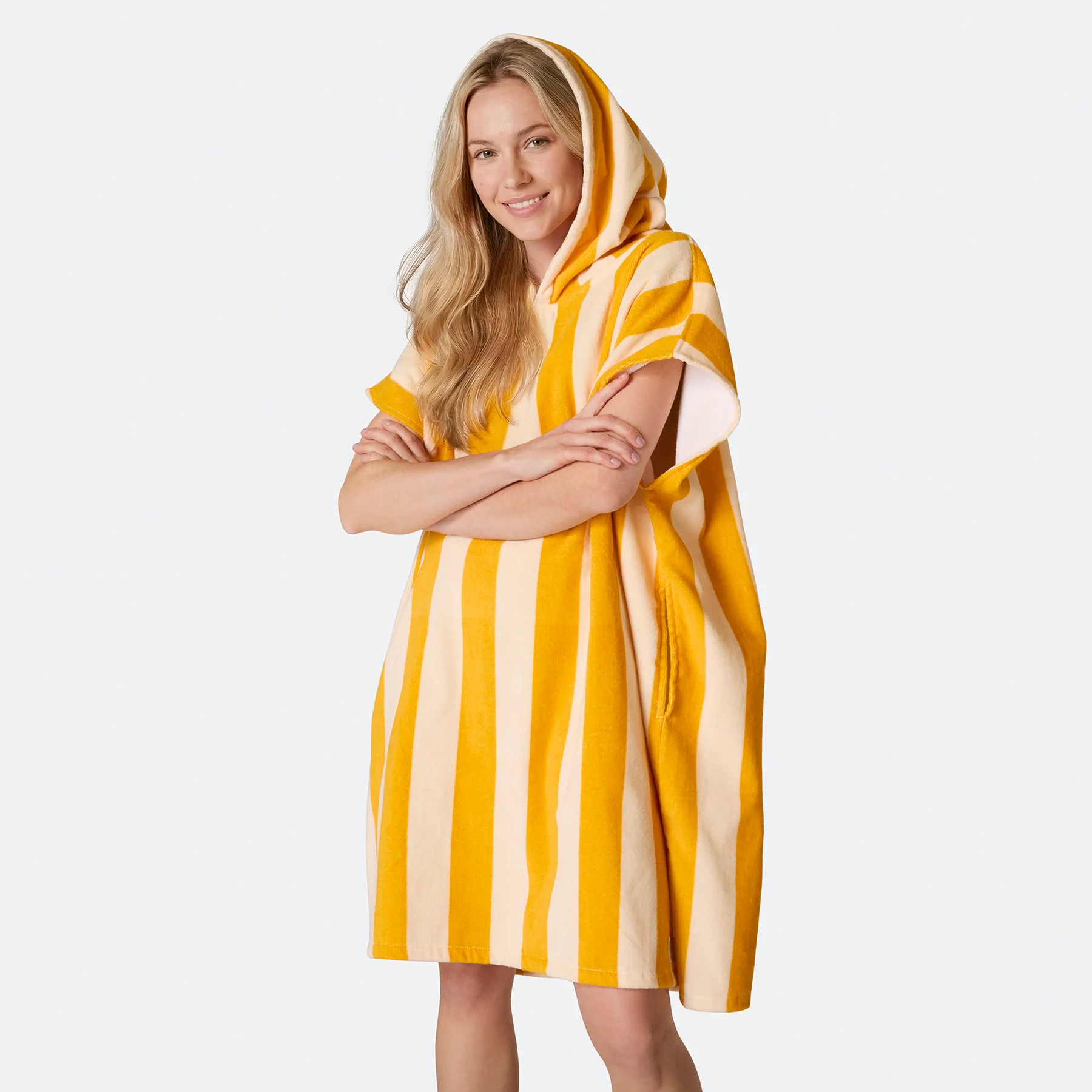 Stripete Gul Badeponcho - Image 4