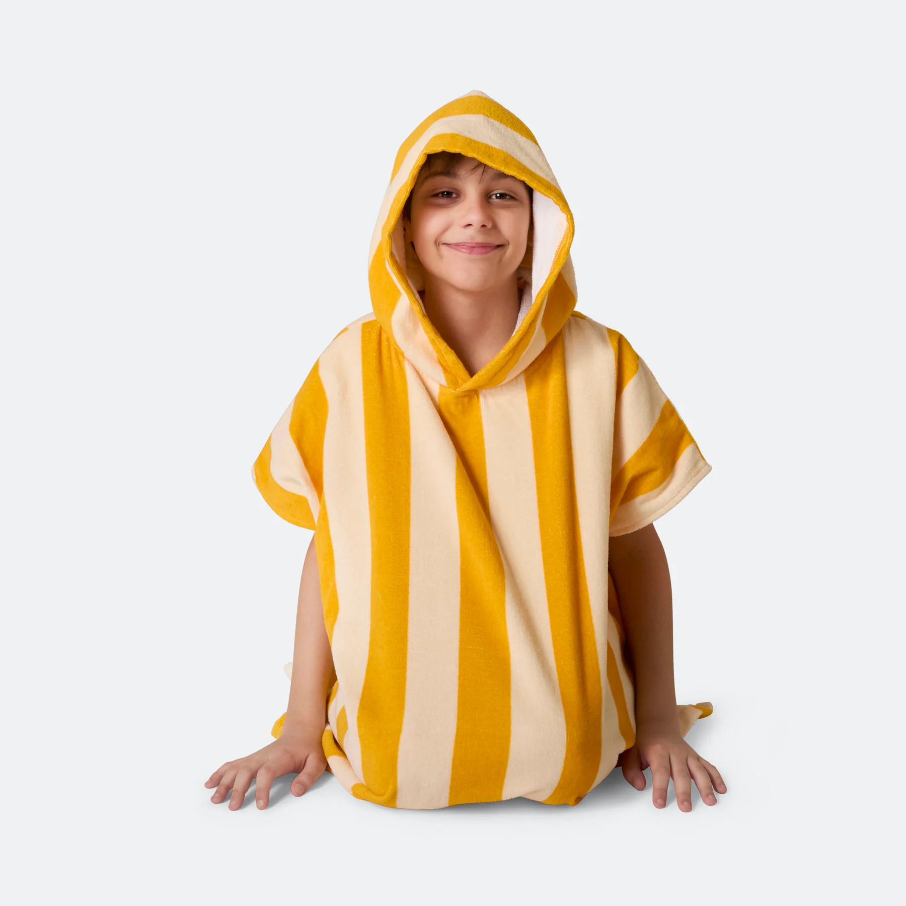 Stripete Gul Badeponcho Barn - Image 3